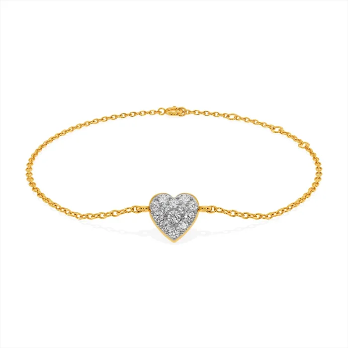Tender Heart 9KT Gold Lab Grown Diamond Bracelet