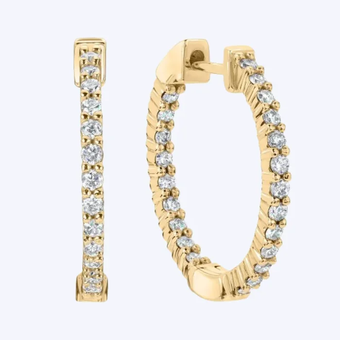 Teri 15mm Diamond Hoops