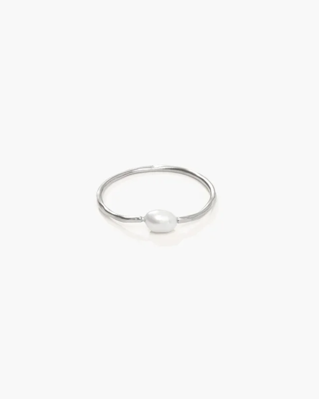 Thalassa-Perlenring in Silber