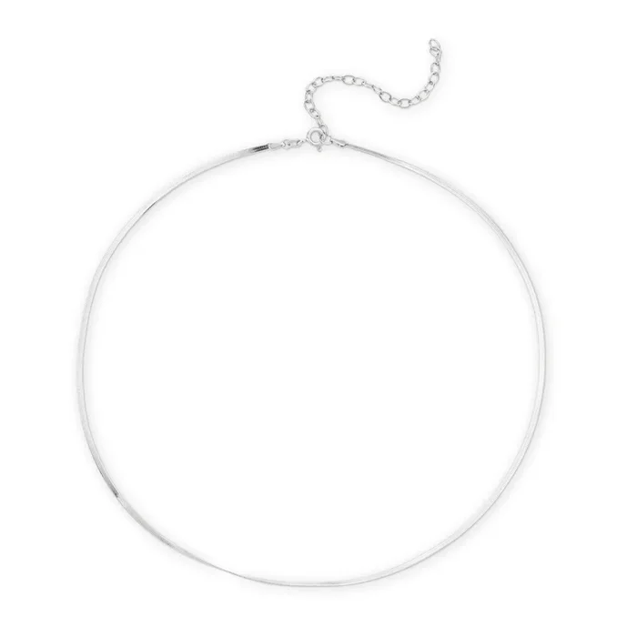 Thin Snake Chain in Rhodium Plating over Sterling Silver