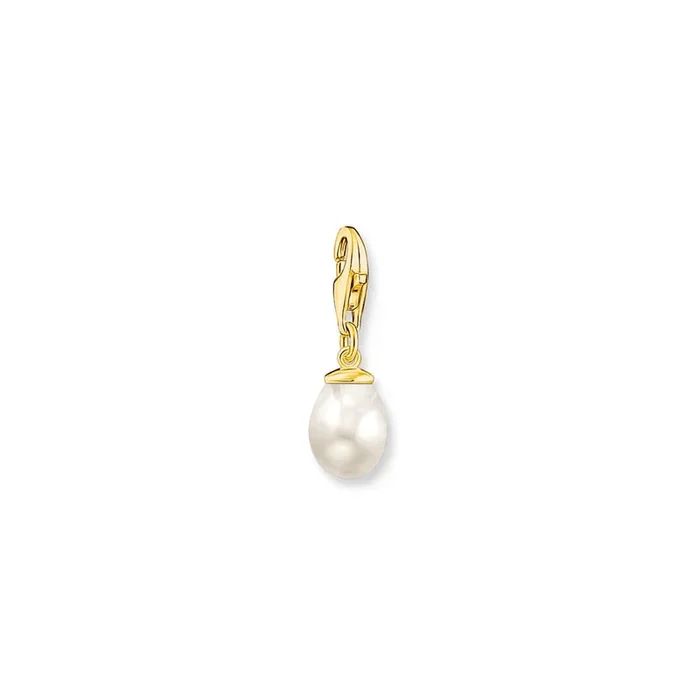 Thomas Sabo Gold Plated Sterling Silver Charmista Fresh Water Pearl Charm