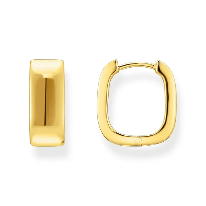 Thomas Sabo Gold Plated Sterling Silver Essential Angular 16mm Hoop Earrings