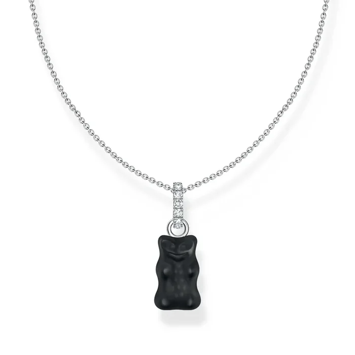 Thomas Sabo Sterling Silver Haribo Black Bear Pendant On 40-45cm Chain