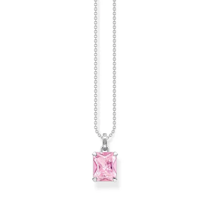 Thomas Sabo Sterling Silver Heritage Pink Stone 40-45cm Chain