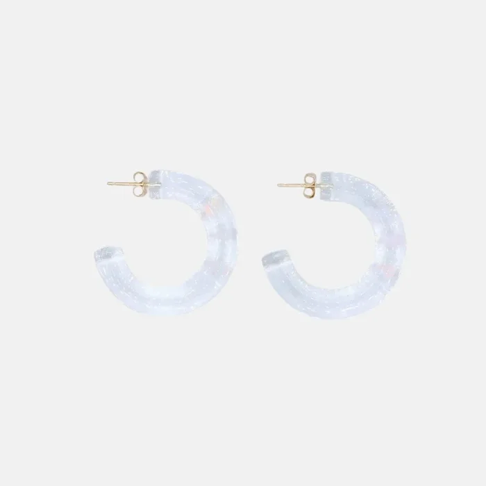 Three Gilson Opal Hoop Earrings