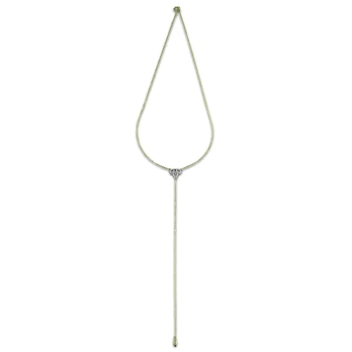 Tiara Pavé Y Necklace – 18K Gold Vermeil + CZ Blanc