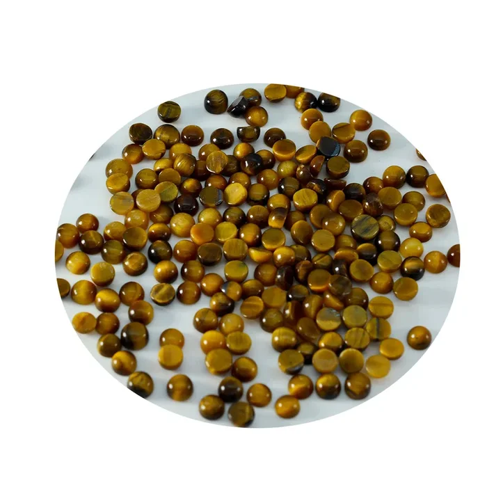 Tiger Eye 10PC Tiny 3×3 MM Round Cabochon Brown High-Quality semi Precious Precious Gemstone