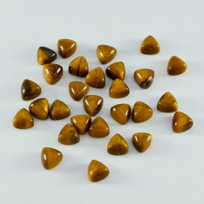 Tiger Eye 10PC Tiny 3×3 MM Triangle Cabochon Brown Brilliant semi Precious Loose Gems