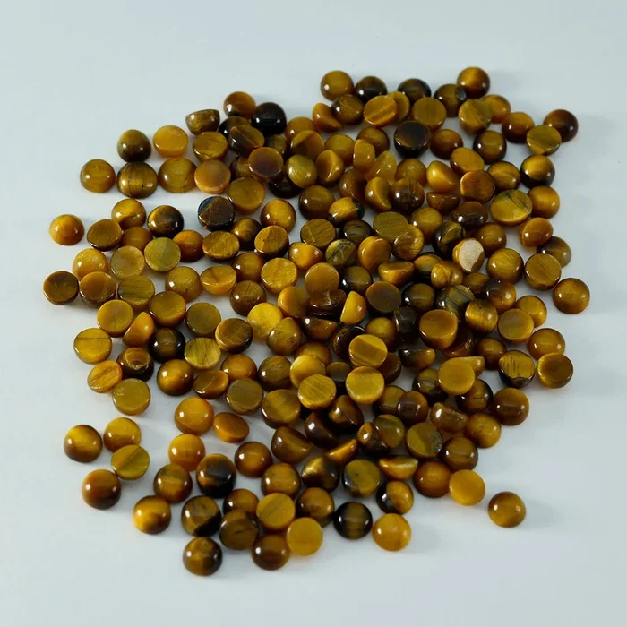 Tiger Eye 10PC Tiny 4×4 MM Round Cabochon Brown Natural semi Precious Gems