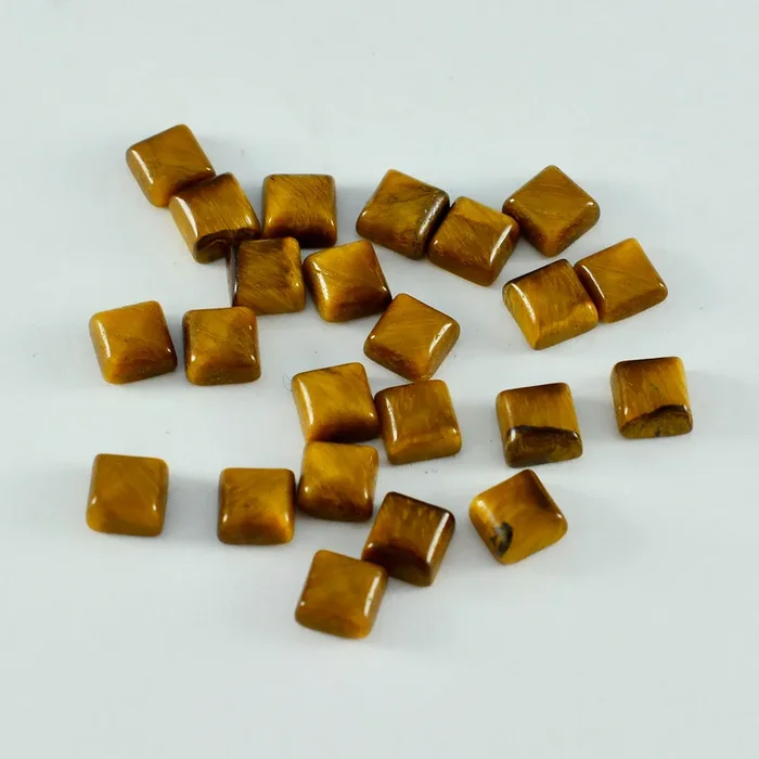 Tiger Eye 10PC Tiny 4×4 MM Square Cabochon Brown Shine semi Precious Precious Gemstone