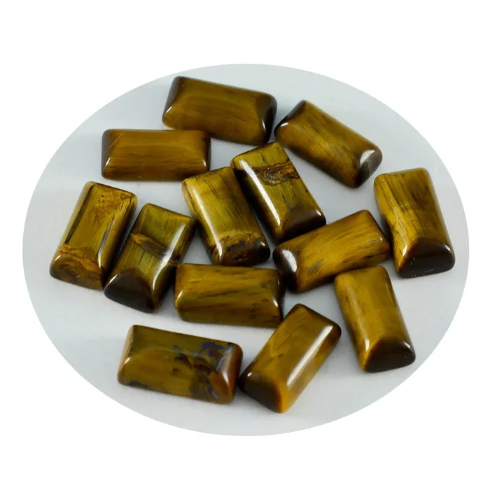 Tiger Eye 10PC Tiny 4×8 MM Baguette Cabochon Brown Fine semi Precious Loose Gemstone
