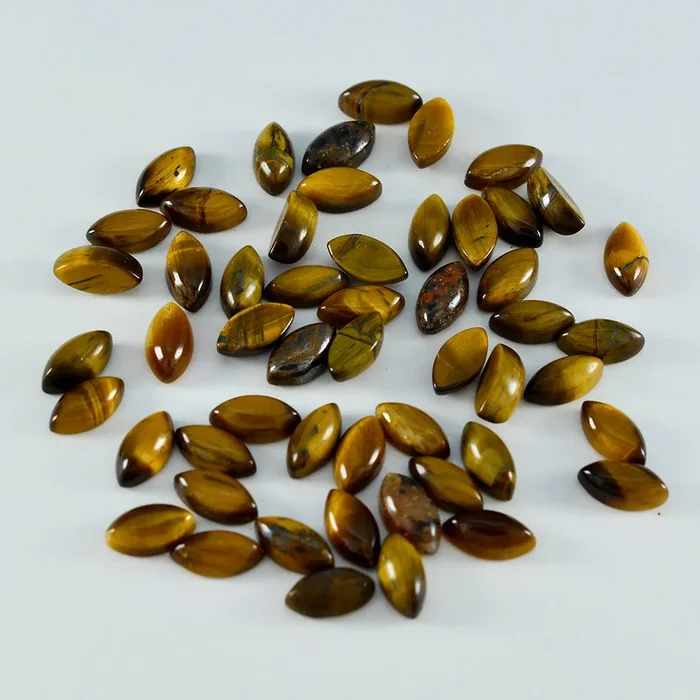 Tiger Eye 10PC Tiny 4×8 MM Marquise Cabochon Brown Superior semi Precious Loose Gemstone