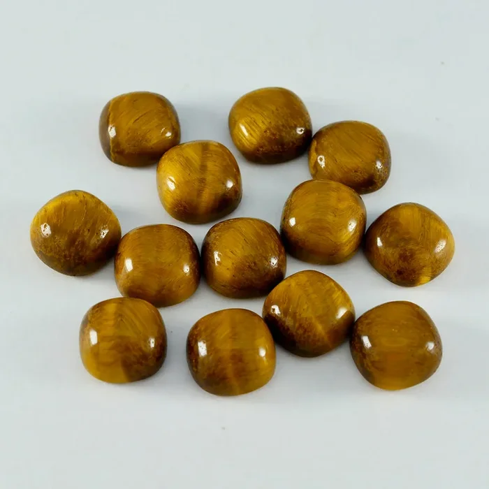 Tiger Eye 10PC Tiny 5×5 MM Cushion Cabochon Brown Polished semi Precious Loose Gems