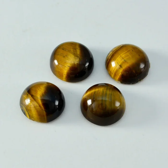 Tiger Eye 1PC Medium 9×9 MM Round Cabochon Brown Brilliant semi Precious Precious Gemstone