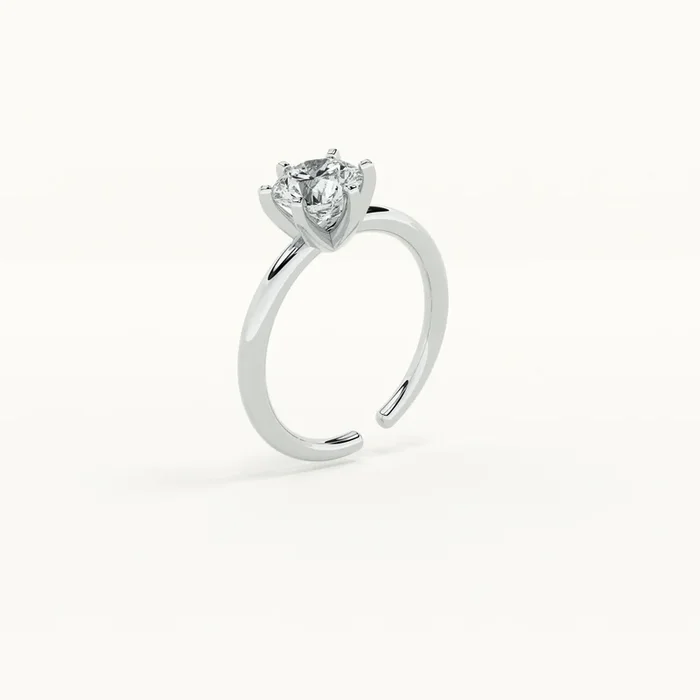 Timeless Round Solitaire 925 Silver Ring