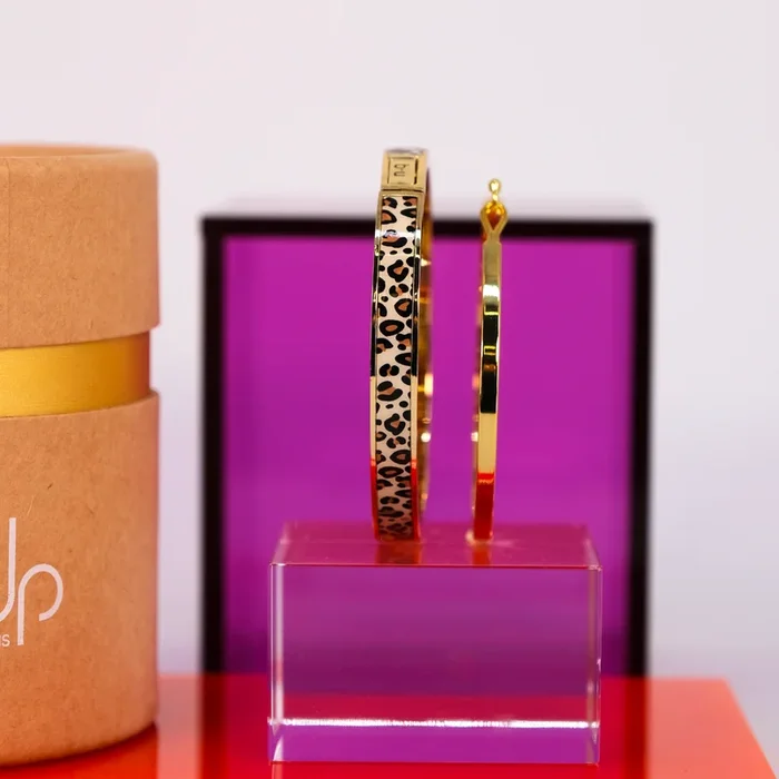Tina Bracelets and Lily Bracelet Box – Leopard / Light gold
