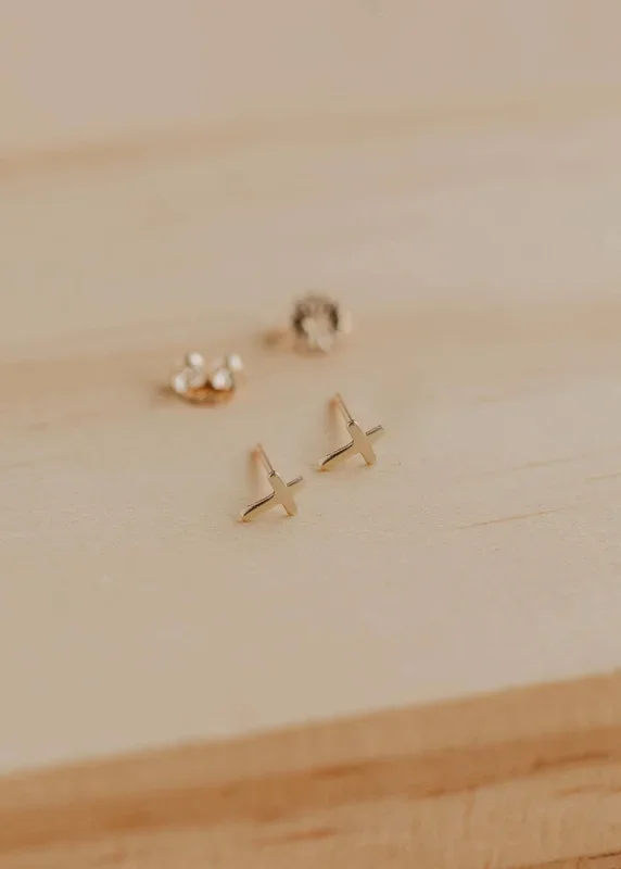 Tiny Cross Studs