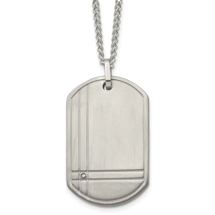Titanium .01ct. Diamond Accent Pendant