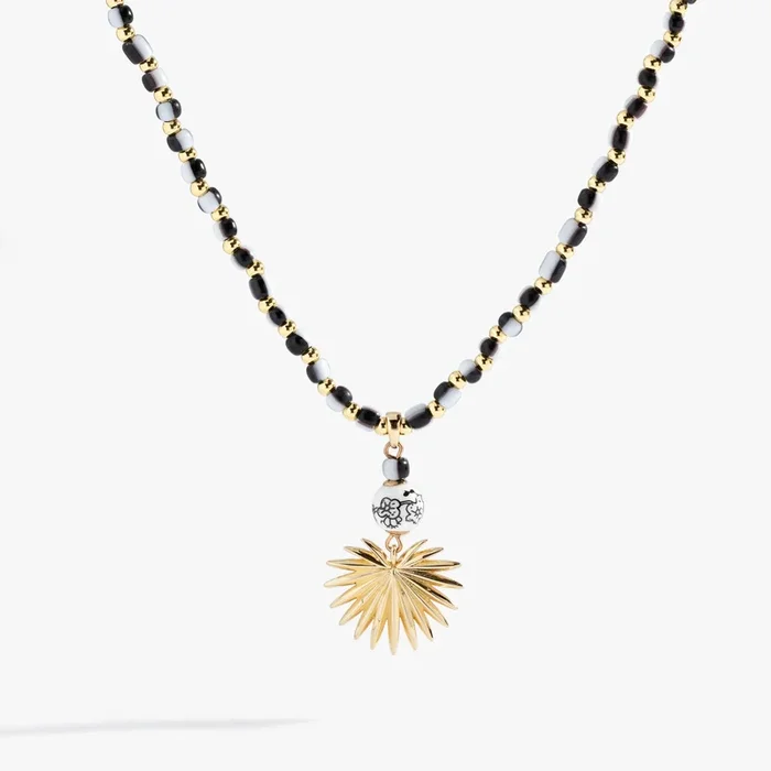 Toile Beaded Palm Pendant Necklace