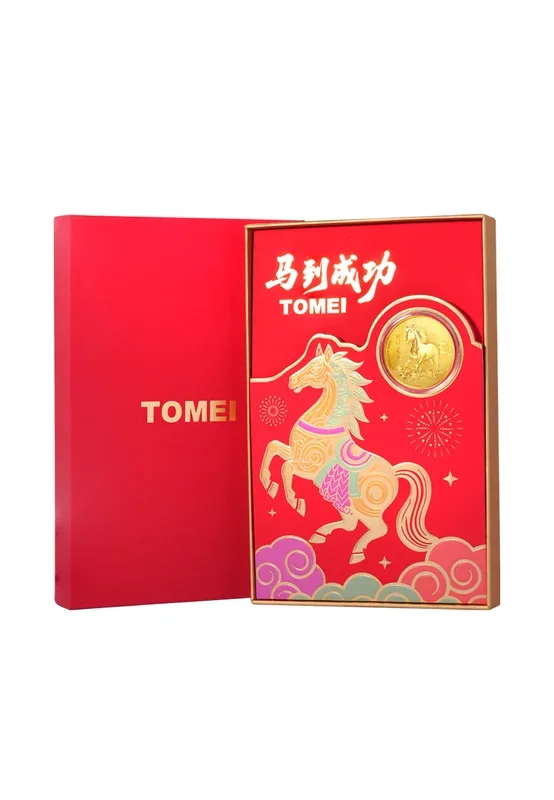 TOMEI 2026 Red Packet Ma Dao Cheng Gong Gold Wafer 0.2G, Yellow Gold 9999