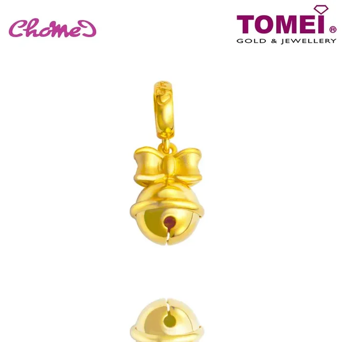 TOMEI Chomel Collection Ding-A-Ling Bell Charm with Jingling Sound, Yellow Gold 916