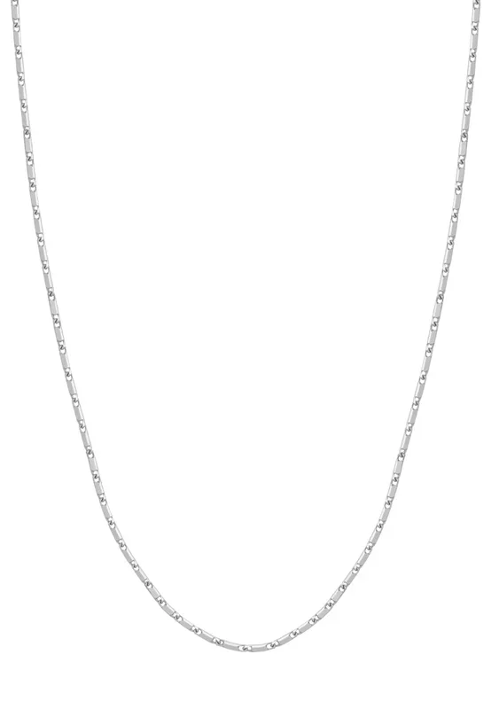 TOMEI Cylinder Link Necklace, White Gold 750