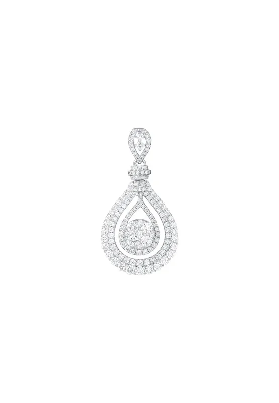 TOMEI Droplet Pendant, Diamond White Gold 750