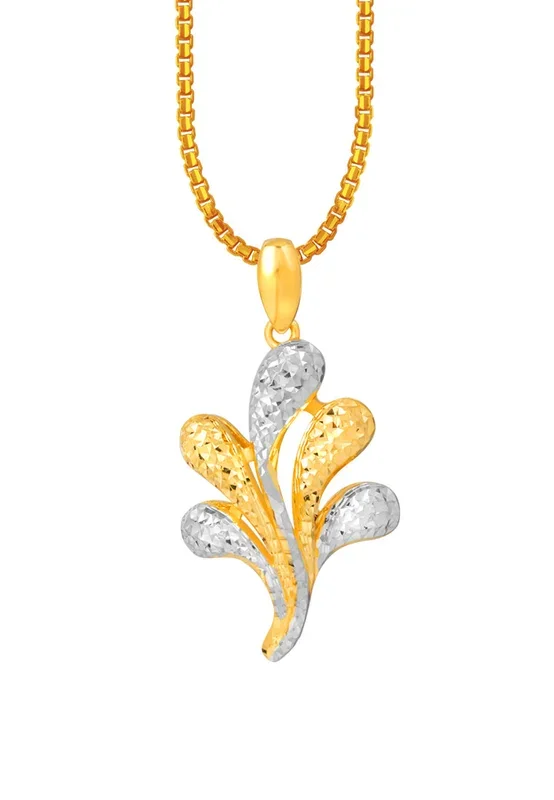 TOMEI Dual-Tone Blossom Pendant, Yellow Gold 916