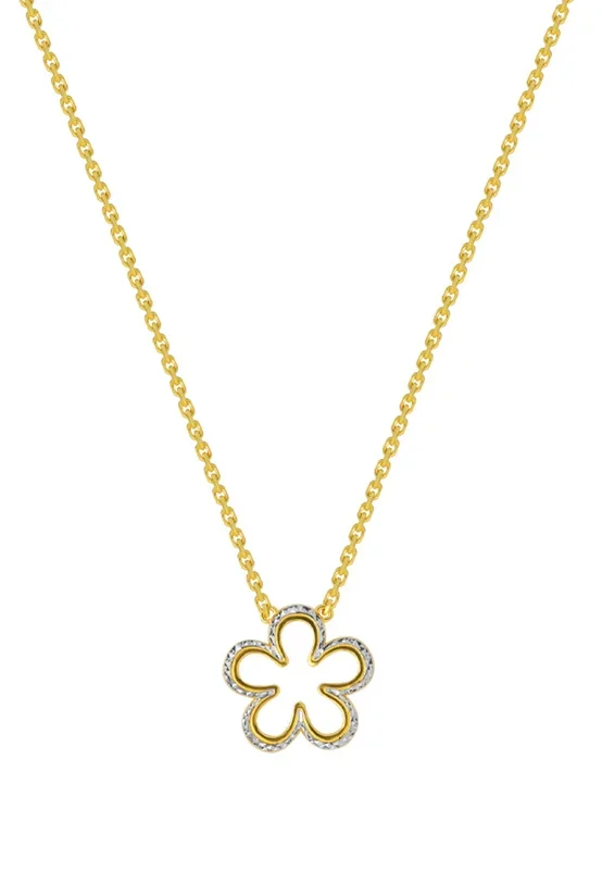 TOMEI Dual-Tone Flower Necklace, Yellow Gold 916