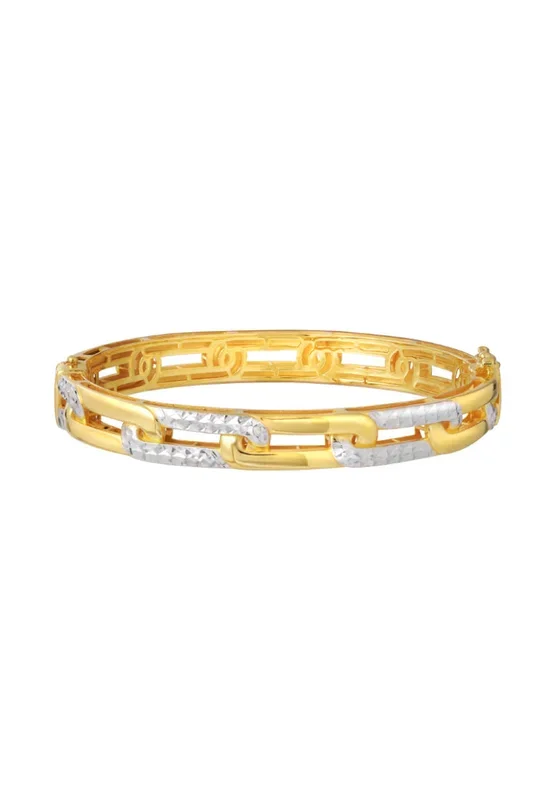 TOMEI Dual-Tone Loop-Link Bangle, Yellow Gold 916