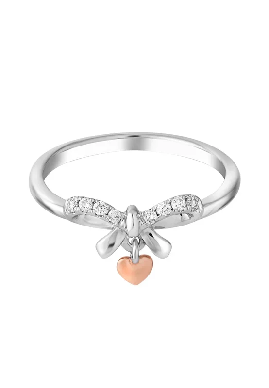 TOMEI Glowing Heart Diamond Ring, White+Rose Gold 585 (R4939WR)
