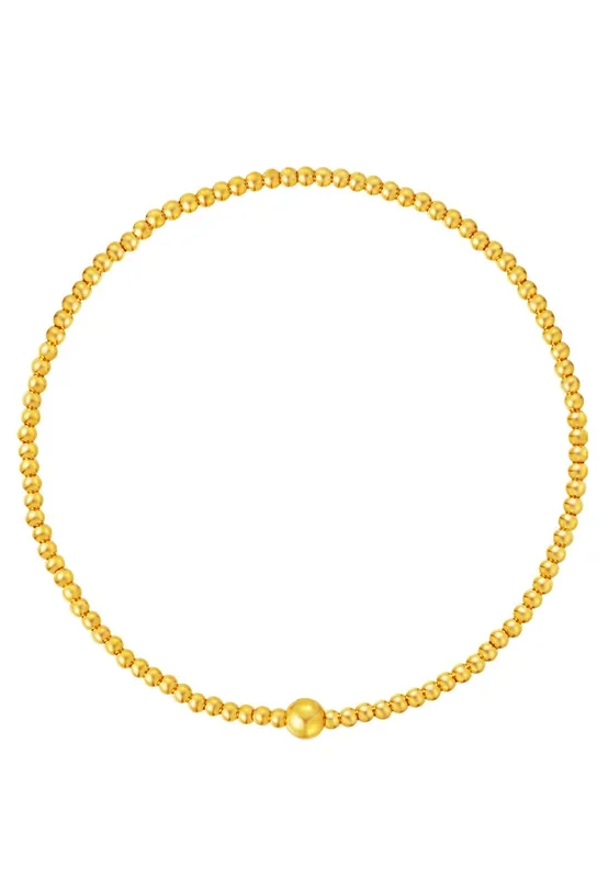 TOMEI Gold Bead Elastic Bracelet, Yellow Gold 999