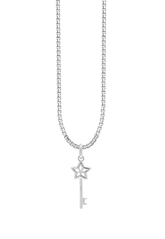 TOMEI Key Pendant Set, White Gold 585