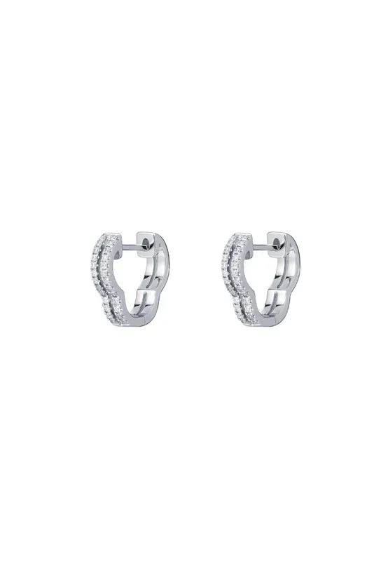 TOMEI Loop Earrings, Diamond White Gold 585
