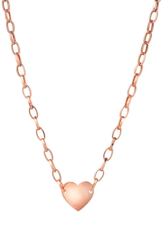 TOMEI Love Chain Necklace, Rose Gold 585