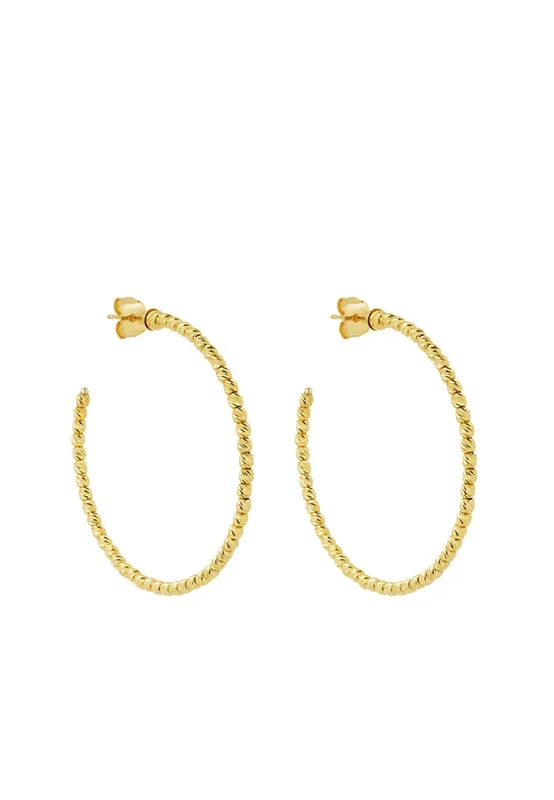 TOMEI Lusso Italia Beads Hoops Earrings, Yellow Gold 916