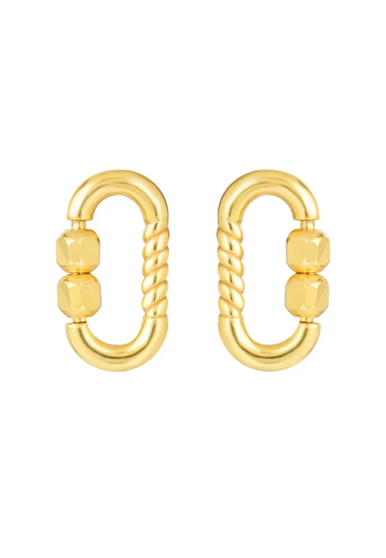 TOMEI Lusso Italia Long Loop Earrings With Beads, Yellow Gold 916