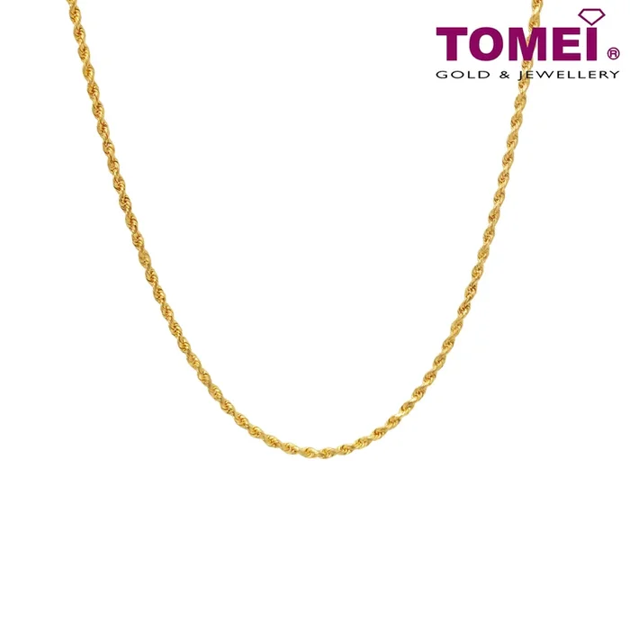 TOMEI Men’s Twisted Sg Chain, Yellow Gold 916