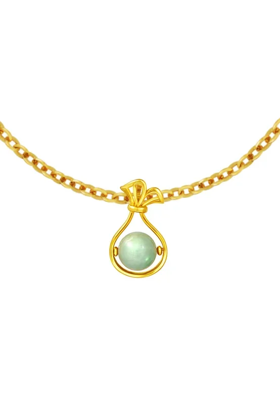TOMEI Money Bag Jade Pendant, Yellow Gold 916