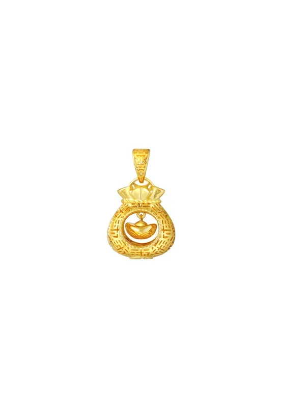 TOMEI Prosperity Pouch Pendant, Yellow Gold 916