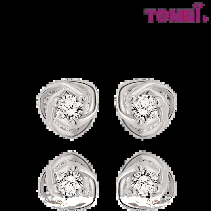 TOMEI Surround Me with Your Love Earrings, White Gold 585