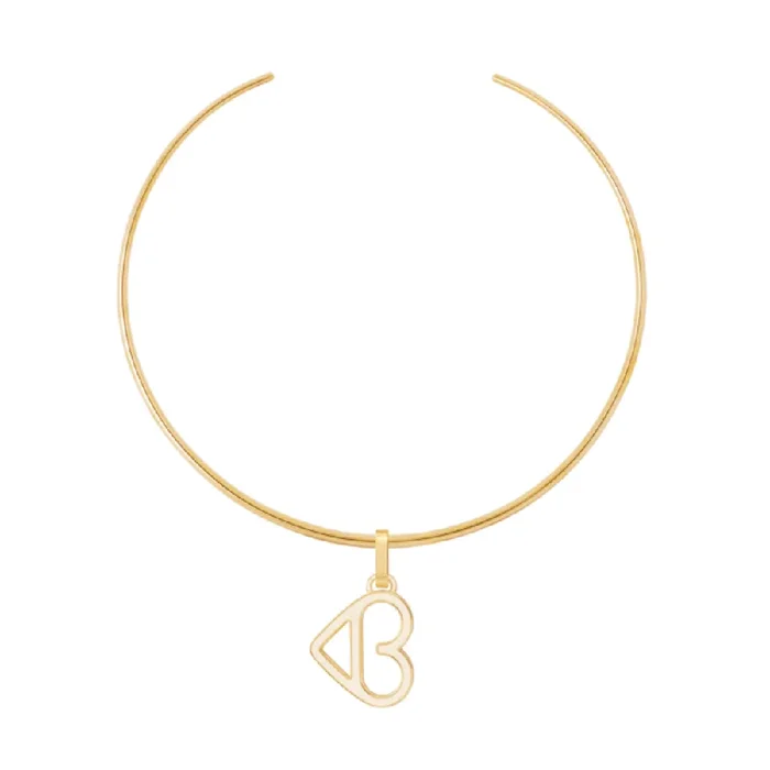 Torque necklace and Pendant AN-O – Sand White