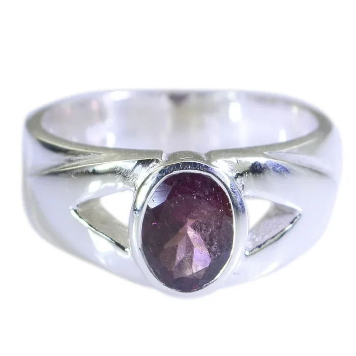 Tourmaline Solitaire Indian Sterling Silver multicolor Gems Essential Armor Ring Jewellery