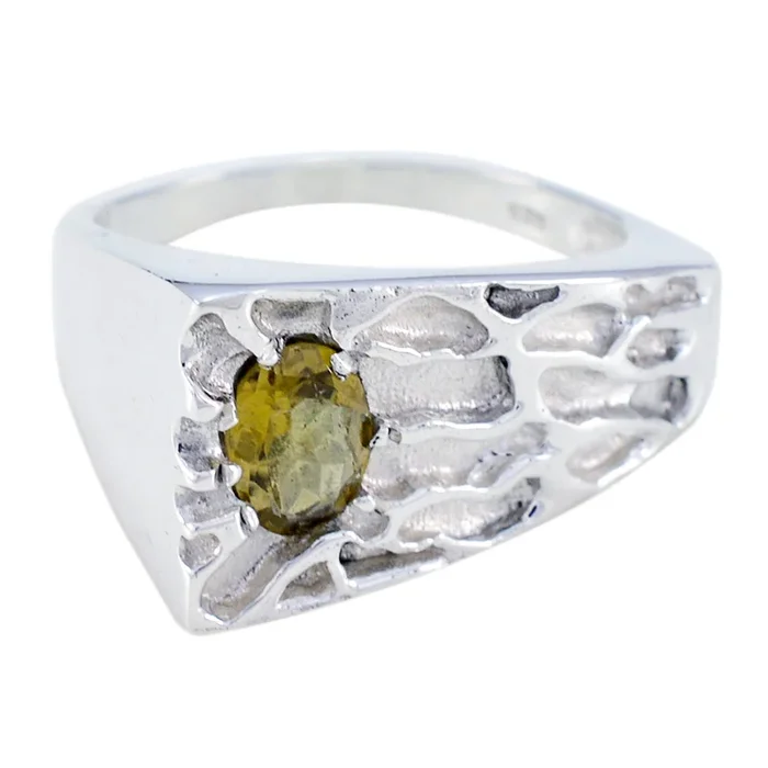 Tourmaline Solitaire Spanish Silver multicolor Gems Mid-weight Rope-Wire Ring Jewelry