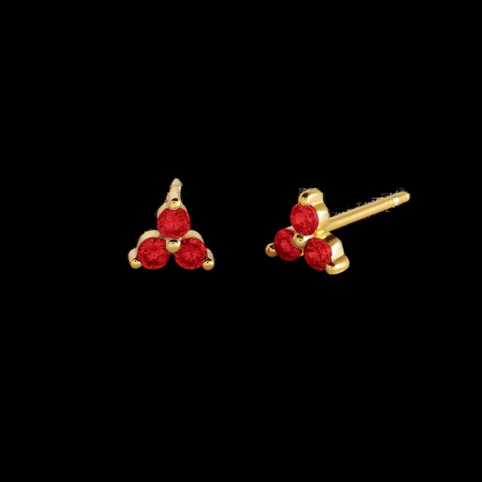 Trinity Birthstone Stud Earrings