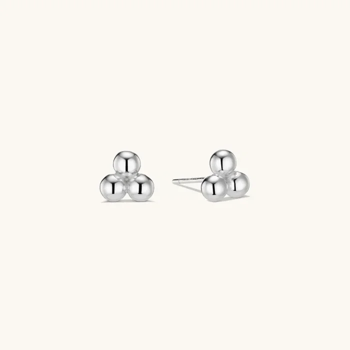 Trinity Sphere Studs Silver