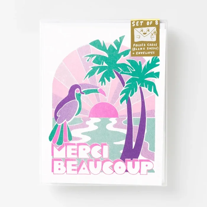 Tropical Merci Beaucoup – Risograph Card Set