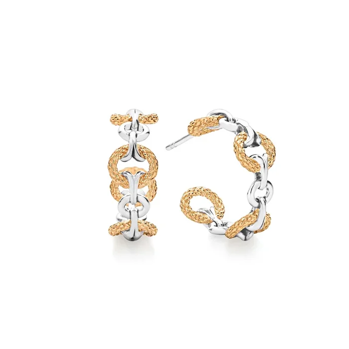 Tuileries Hoop Earring Small – Two Tone Rose + Silver
