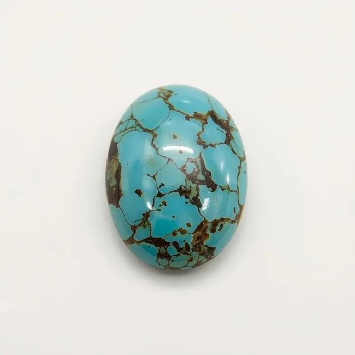 Turquoise 1PC Medium 7×10 MM Oval Cabochon Blue Lustrous semi Precious Semi Precious Gemstone
