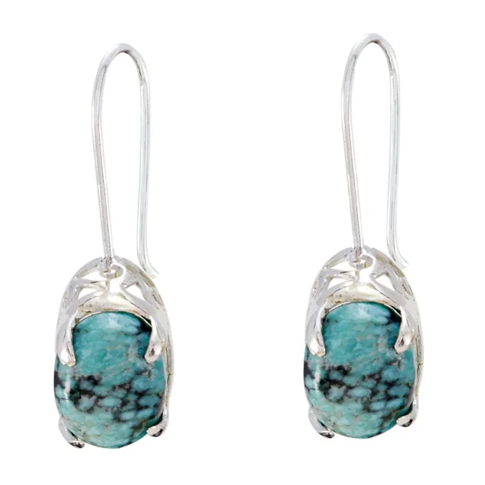 Turquoise African Mathilde multiple Dangle Blue 92.5 Silver Earring